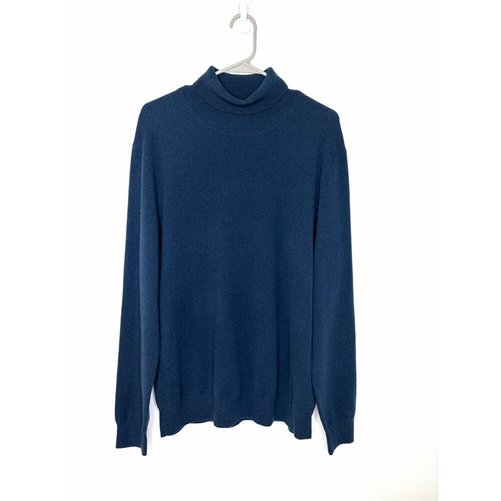 Hearth Cashmere Turtleneck Sweater Women's XL Navy Luxe Cozy Cabincore Neutral